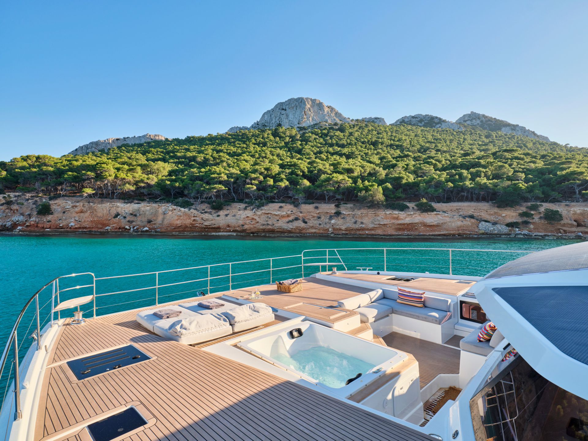 Alena catamaran underway in Greece