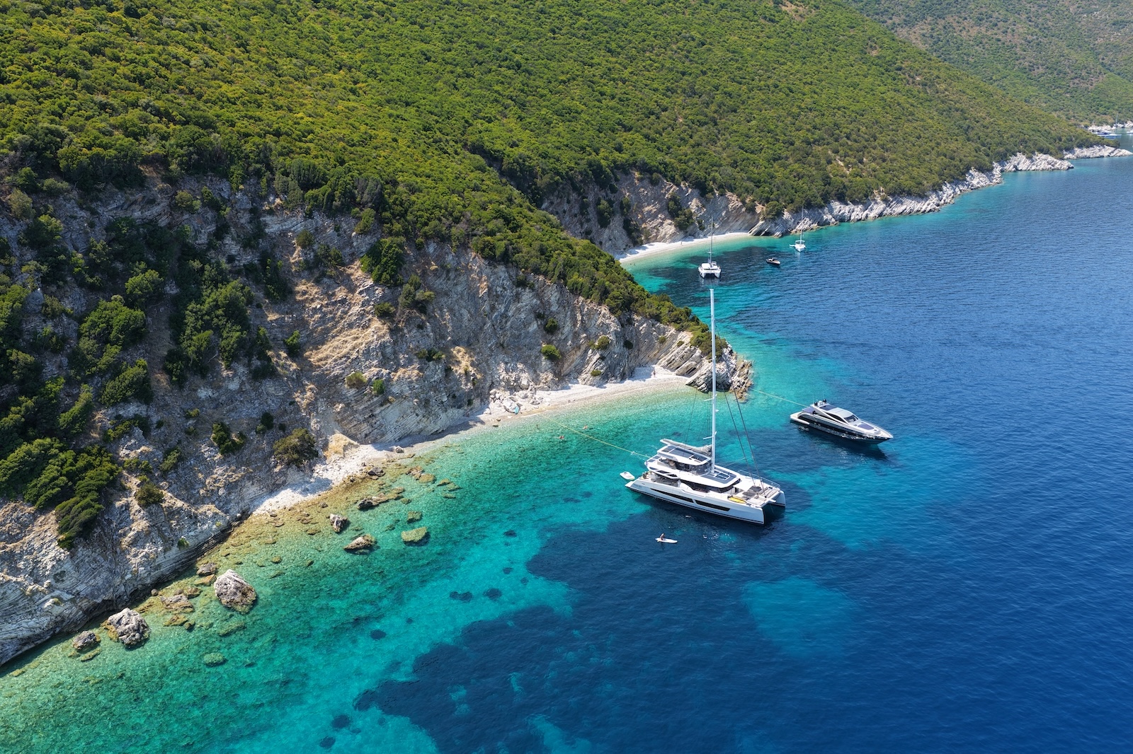 Aloia luxury catamaran in the Greek seas