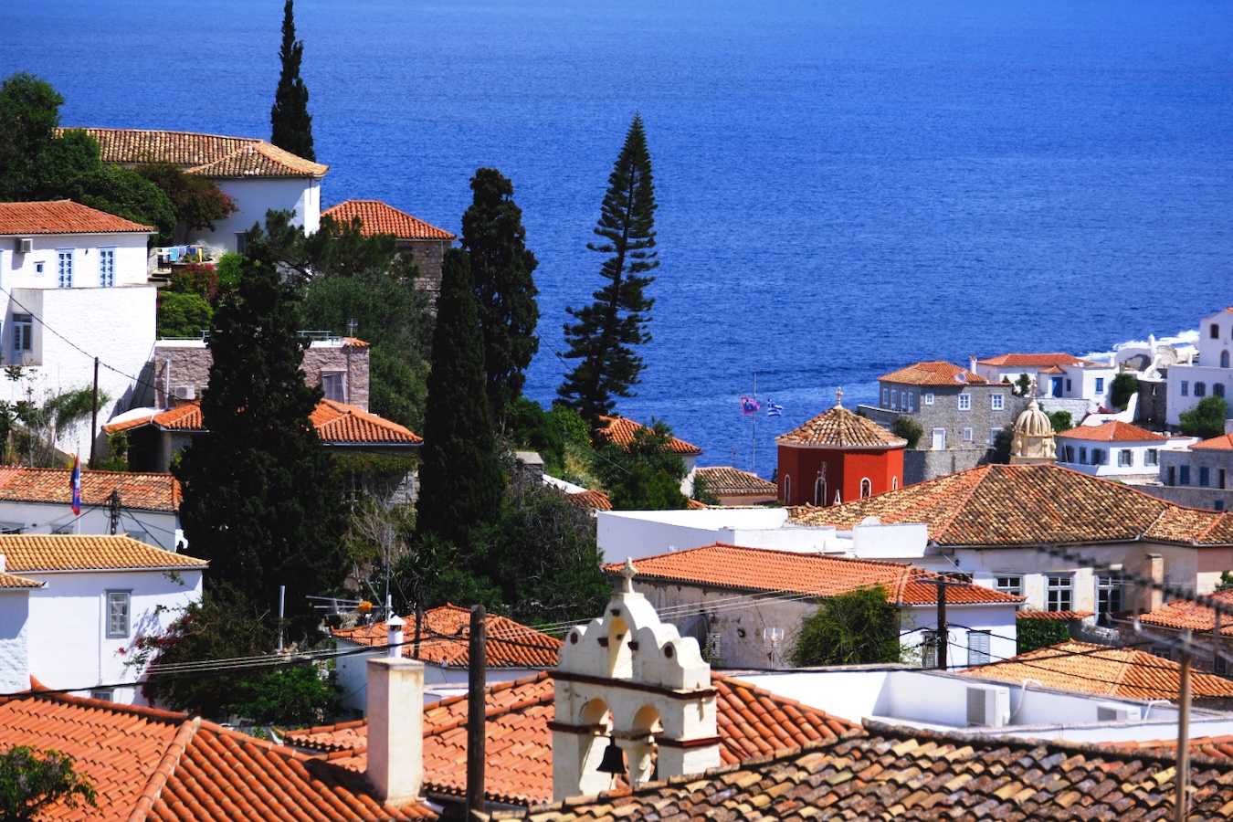 Hydra waterfront in the Greek Islands