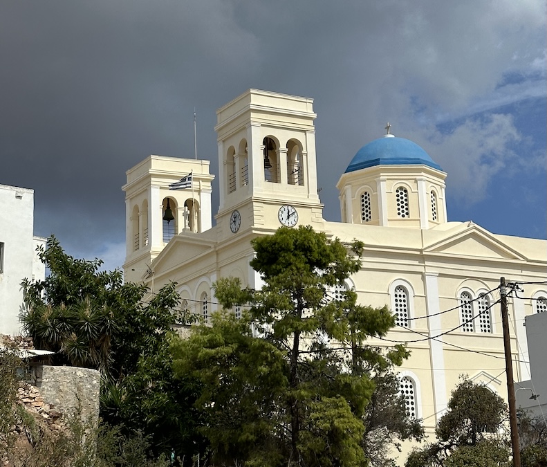 A whitewashed church on Kimolos